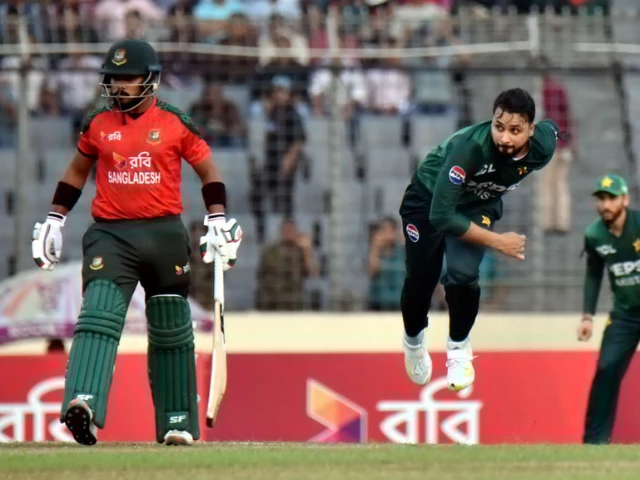 faheem ashraf strikes early in the second over removing mohammad naim for just 3 runs photo pcb x