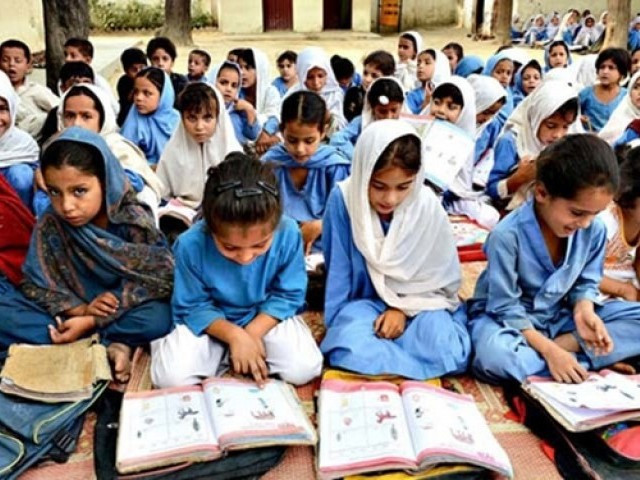 girls studying in school in kp photo afp