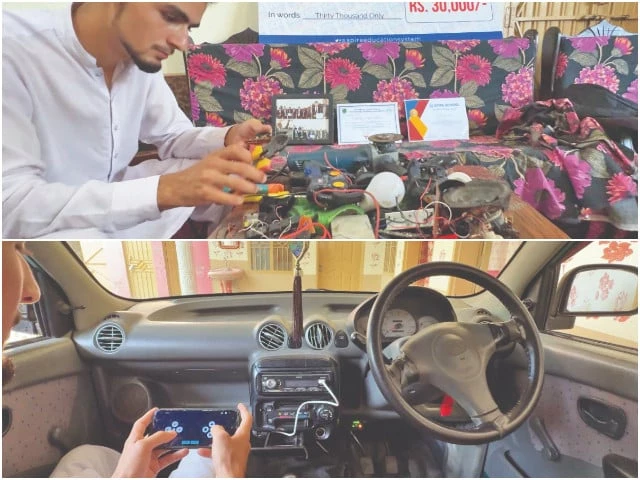 muhammad subhan 19 showcases the hand gesture based mobile app that lets him drive a car without touching the wheel photo express