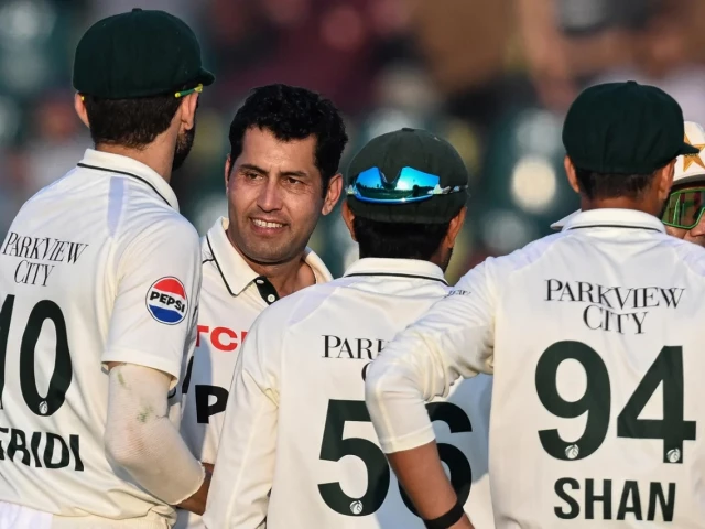 asif afridi 38 picked up his maiden test wicket in the form of tony de zorzi photo afp