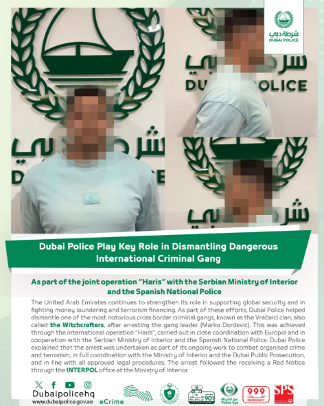 ​Dubai Police Smash Global Crime Ring in Major Cross-Border Bust - UAE