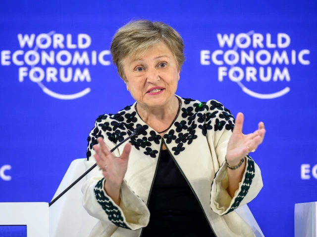 international monetary fund imf managing director kristalina georgieva gestures as she speaks during the final day of the world economic forum wef annual meeting in davos on january 23 2026 photo afp