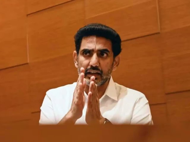 this photograph taken on january 4 2026 shows information technology minister for india s andhra pradesh state nara lokesh speaking during an interview with afp in new delhi