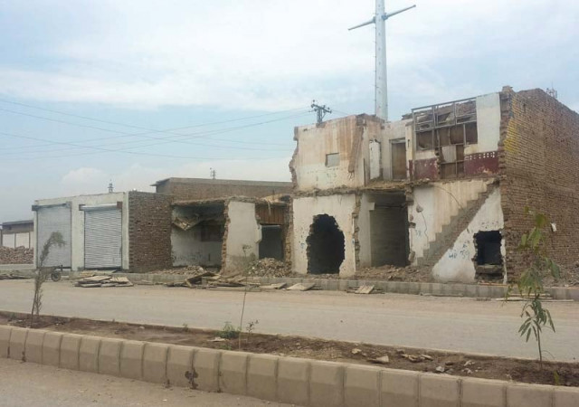 the shops destroyed during the military operation in khyber agency photo express