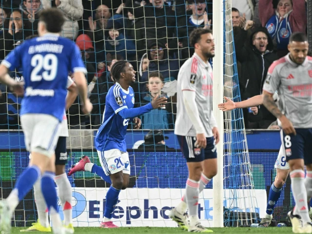 argentine joaquin panichelli converted a spot kick to seal strasbourg s win over lyon photo afp