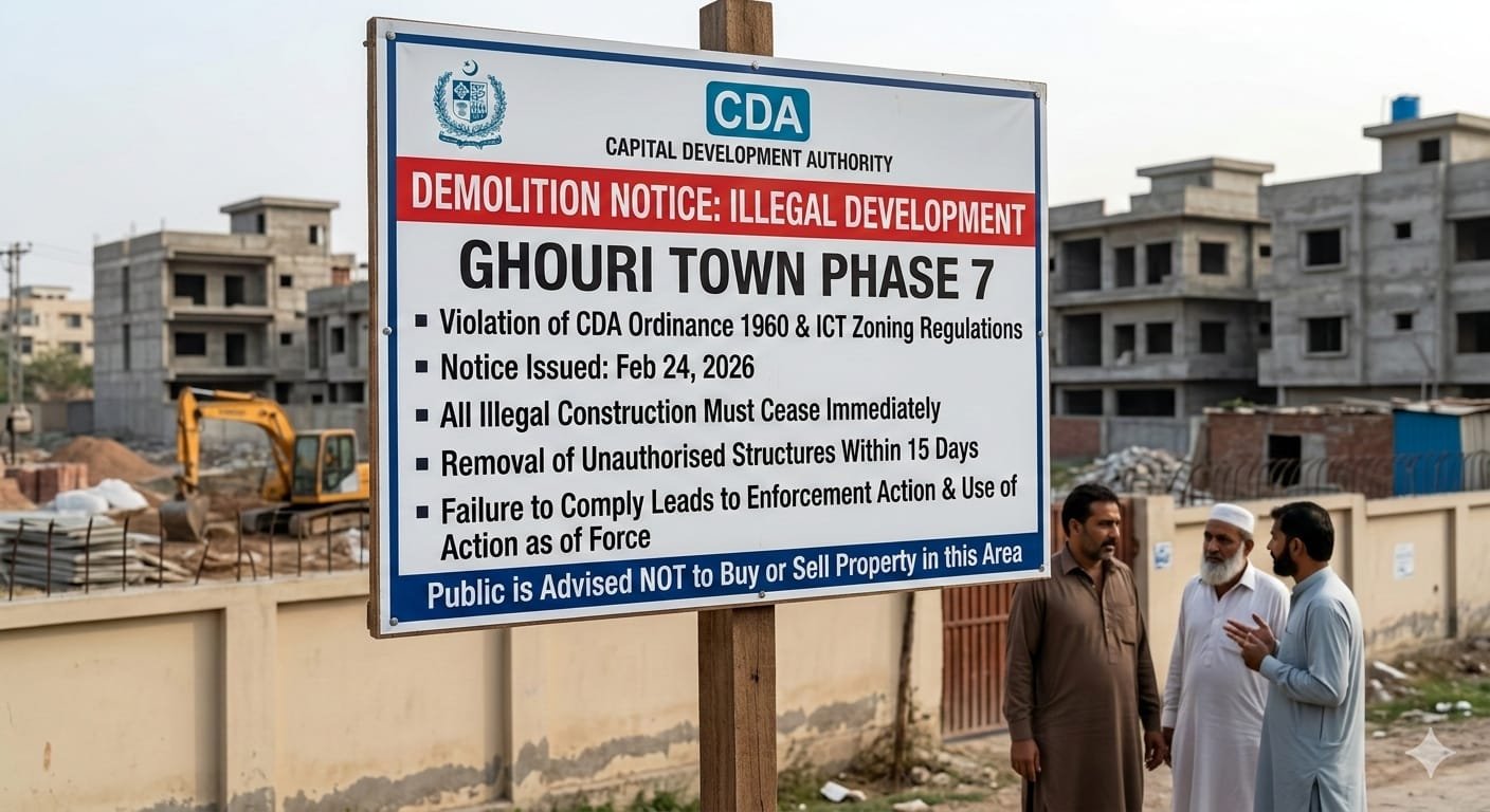 Ghouri Town Phase 7 Demolition Notice: CDA Allegations vs. Public Outcry