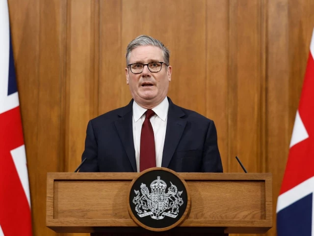britain s prime minister keir starmer speaks to the media on the situation in the middle east at downing street in central london on march 16 2026 photo afp