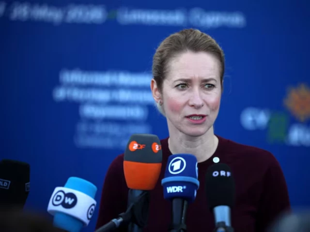 eu high representative of foreign affairs and security policy kaja kallas speaks to media during an informal eu foreign ministers meeting in limassol cyprus photo reuters