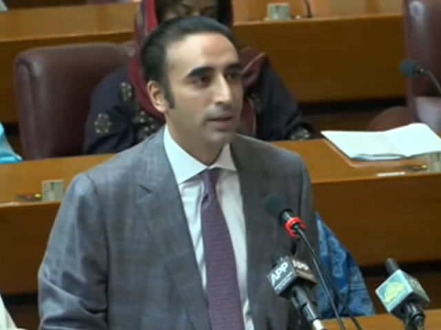 pakistan peoples party chairman bilawal bhutto zardari speaking on the floor of the national assembly screengrab