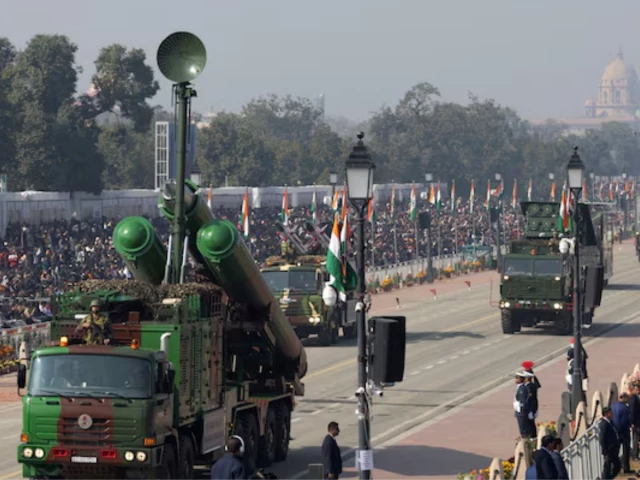 the indian army s brahmos missile launcher is displayed during the republic day parade in new delhi india january 26 2026 photo reuters