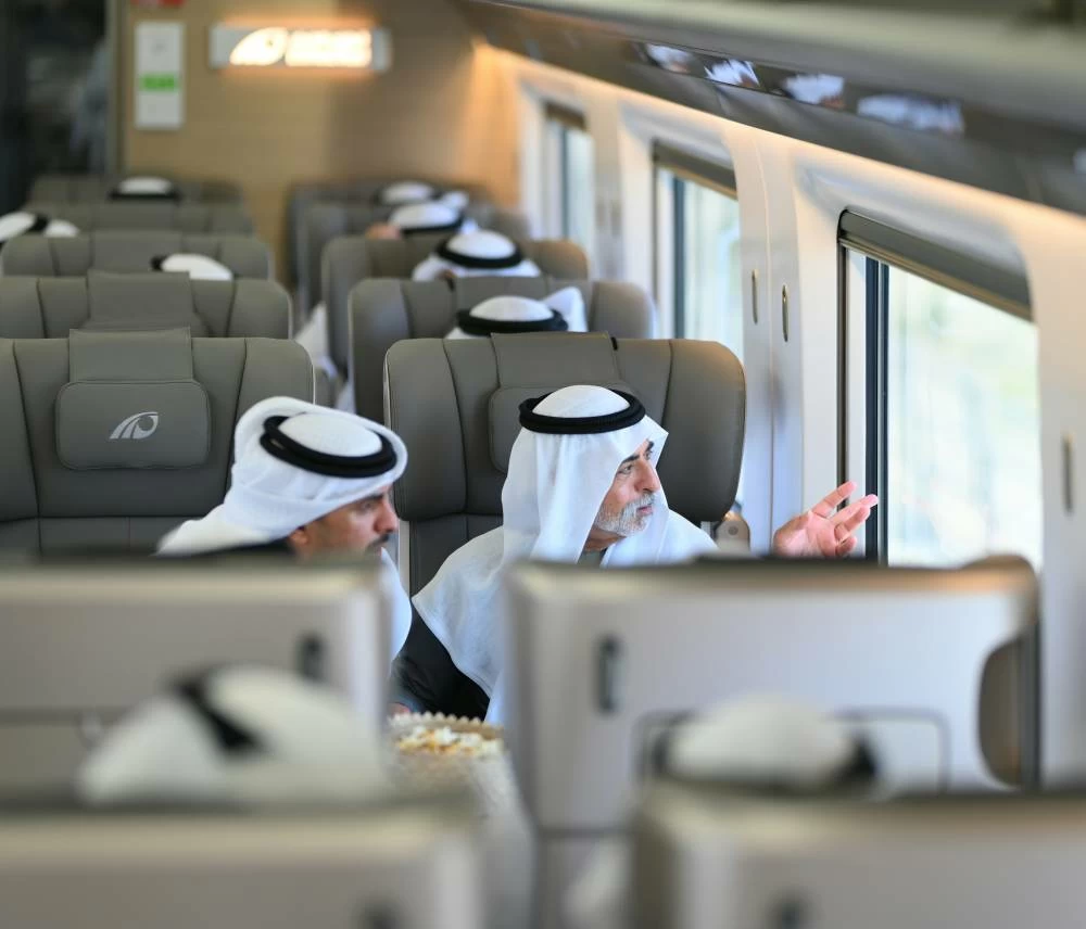 Sheikh Nahyan bin Mubarak was accompanied on the journey by Abdullah Sultan Al Nuaimi, Minister of Justice. Picture credit: WAM