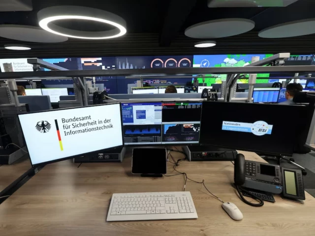 the workspace of a cybersecurity agent is pictured during the opening of germany s new it security centre the national cyber defence body bsi in bonn germany february 6 2024 reuters