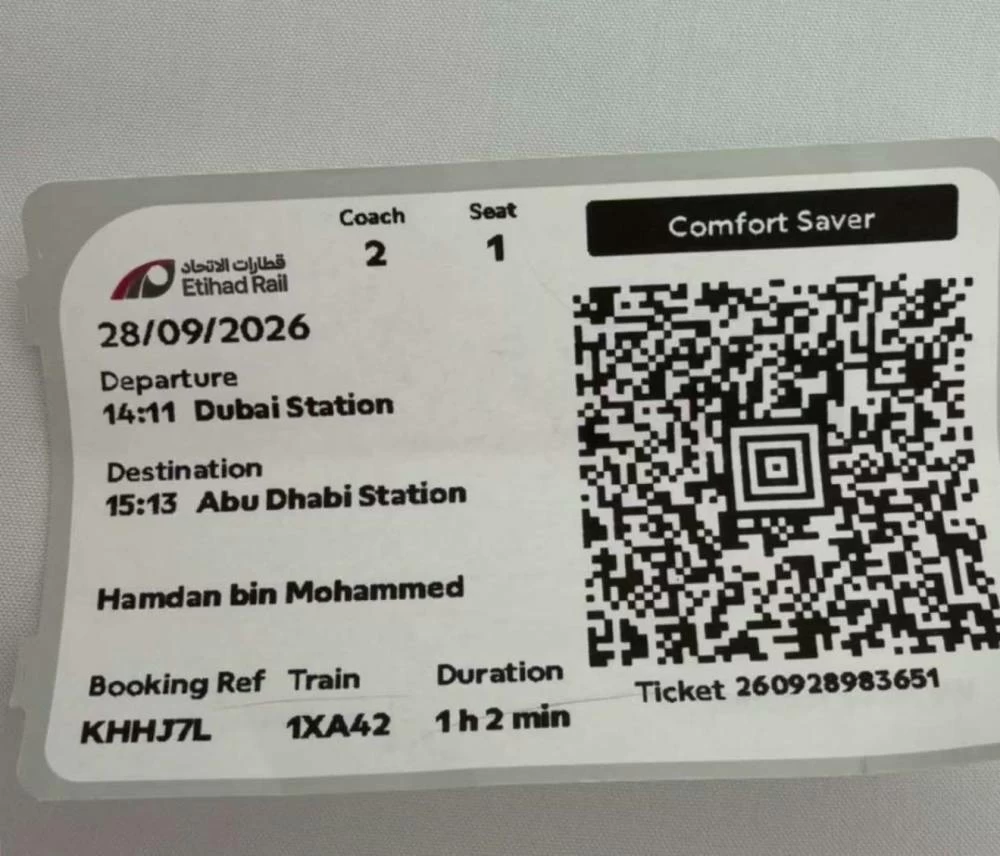 His Highness Sheikh Hamdan said that Etihad Rail